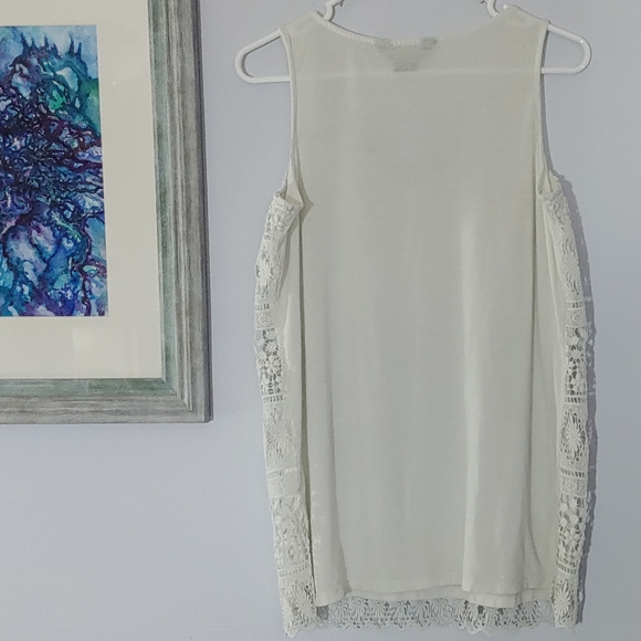 Michel Studio White Lace Layered Tank - Picture 5 of 9